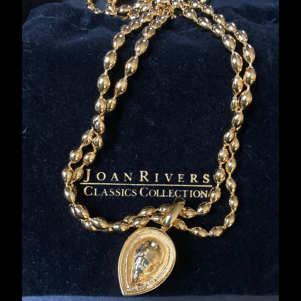 JOAN RIVERS Smoky Topaz Teardrop Pendant Beaded Necklace NIB! - Picture 7 of 8